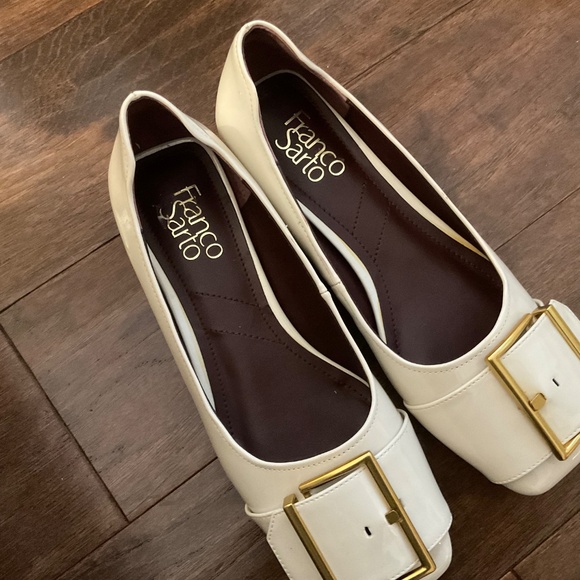 Franco Sarto cream slides slip on flats Tahlia shoes, size 7, square toe - Picture 5 of 10